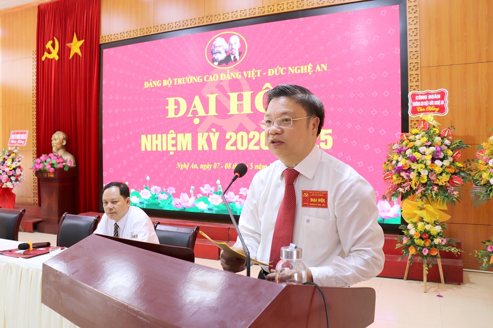 Diễn văn bế mạc Đại hội Đảng bộ Trường Cao đẳng Việt - Đức Nghệ An nhiệm kỳ 2020 - 2025