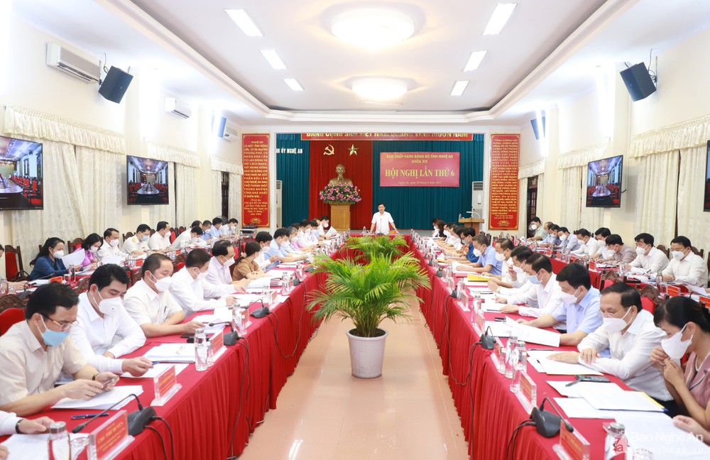 Ban Chấp hành Đảng bộ tỉnh Nghệ An khóa XIX tổ chức Hội nghị lần thứ 6