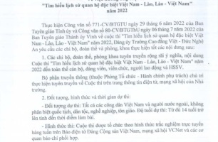Thông báo số 46/TB-ĐUTr.VĐ ngày 16/7/2022 của Đảng bộ Trường Cao đẳng Việt - Đức Nghệ An về việc hưởng ứng Cuộc thi 