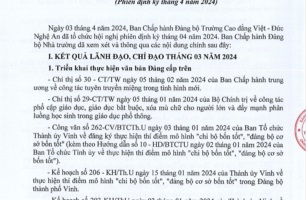 Thông báo Kết luận Hội nghị Ban Chấp hành Đảng bộ phiên định kỳ tháng 4 năm 2024